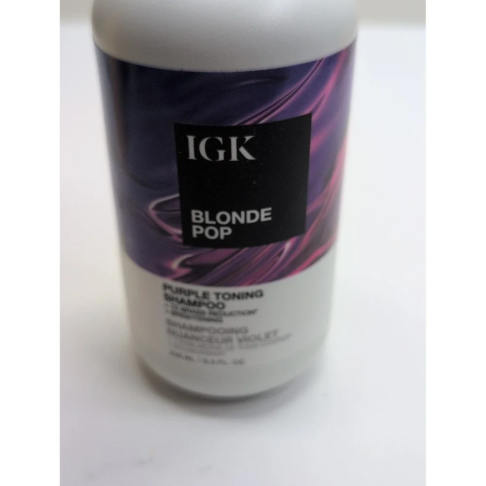 IGK Blonde Pop PURPLE TONING Shampoo-8 fl oz *New-Sealed Liner